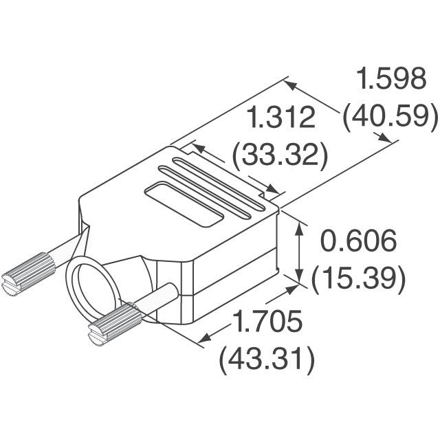 952-015-030R121 NorComp Inc.  Capots de connecteurs D-Sub en forme de D